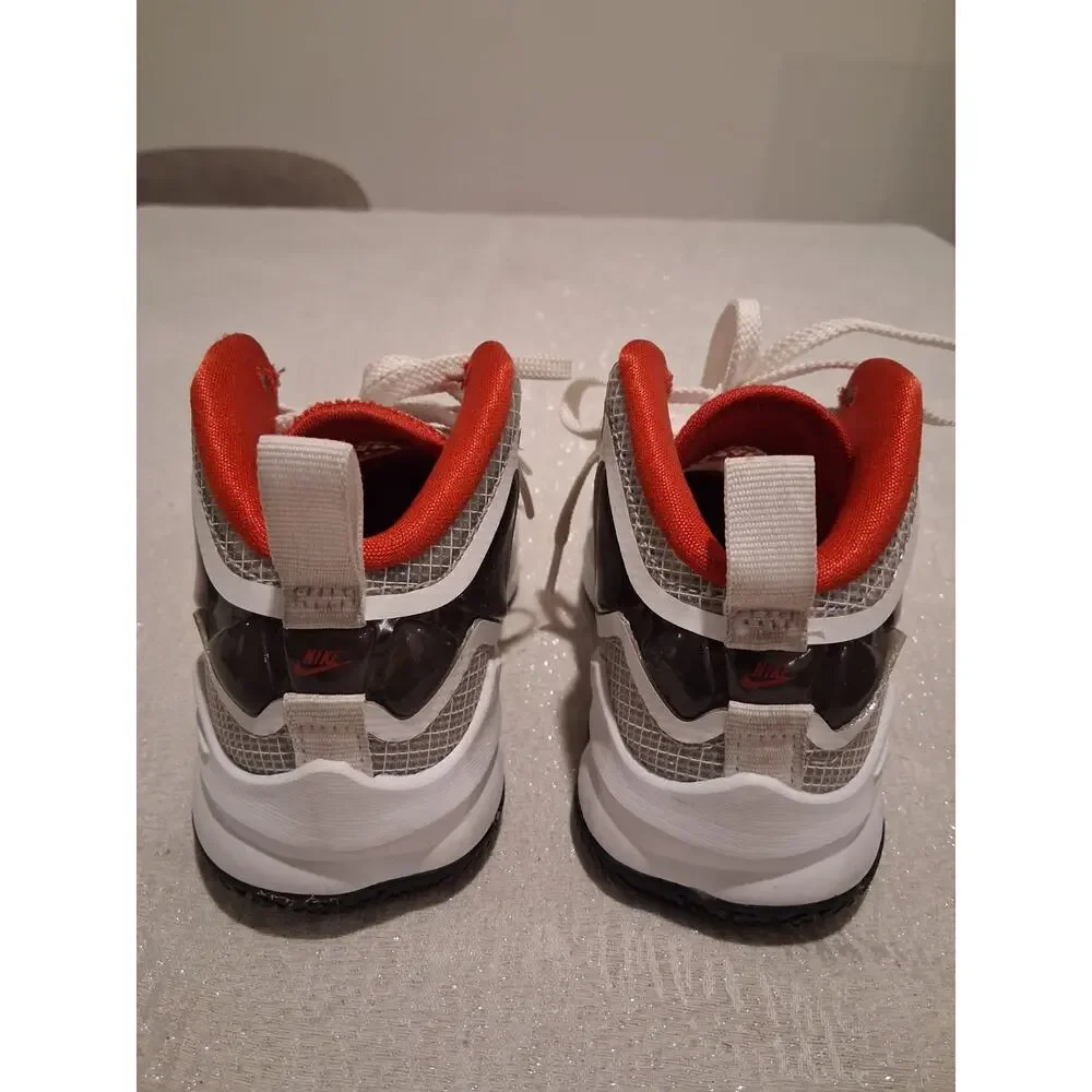 Nike LeBron 19 Sketch White Red Black DD0421-101 Kids PS Size 11C Used No...